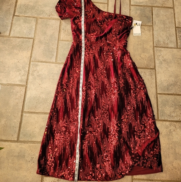 NWT KENSIE Burgundy Velvet Midi Dress sz 6 - Picture 14 of 16